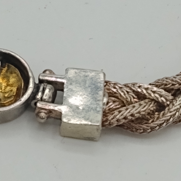 ANATOLI 925 Silver Braided Woven Bracelet Signed Vintage - Picture 10 of 15